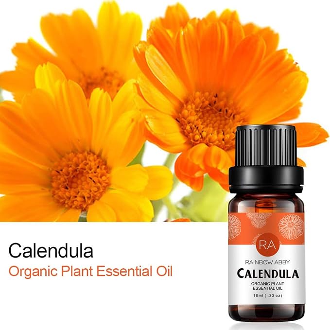 2-Pack Calendula Essential Oil 100% Pure Oganic Plant Natrual Flower Essential Oil for Diffuser Message Skin Care - 10ML