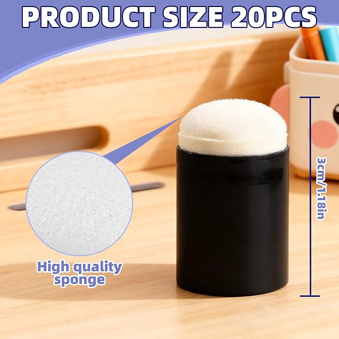 40 Pcs Kids Finger Painting Sponge Set – Art & Craft Tools for Children, Reusable Paint Dabbers, Drawing Sponges, Finger Daubers for Painting and DIY Art Projects