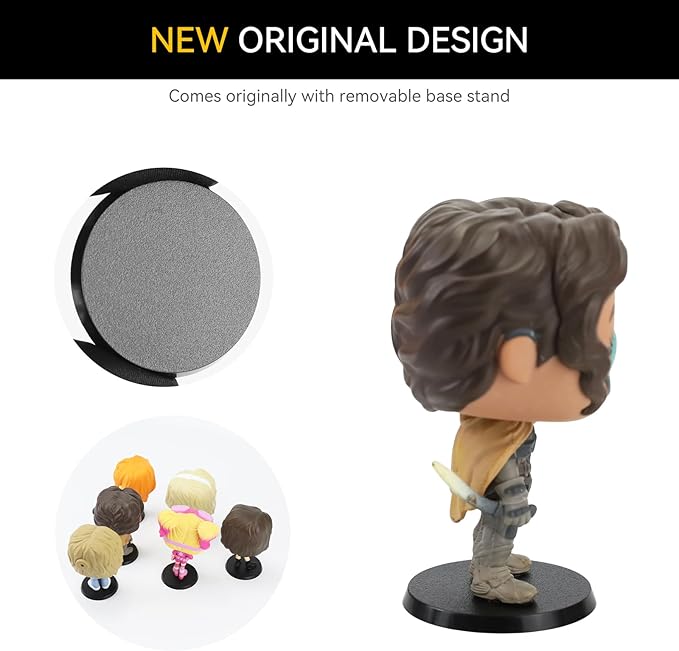 30PCS Figure Stand Base with 60PCS Adhesive for 4 Inch Fuko Pop, 1.97 Inch Black Round Plastic Bases No Peg, Doll Model Storage Organizer Display Holder Accessories for Action Figures