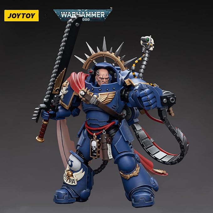 JOYTOY 1/18 Warhammer 40,000 Action Figure Ultramarines Captain in Gravis Armour Collection Model (4 inch)