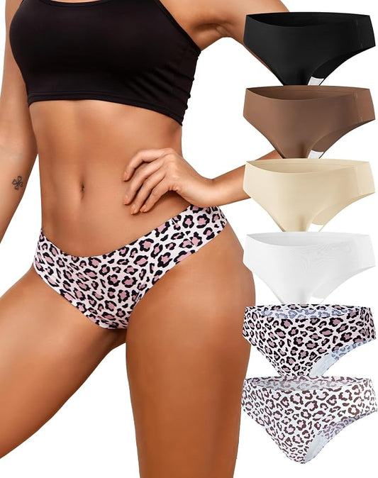 LEVAO Seamless Thongs for Women Invisible Toe Thong No Show Camel Proof Underwear Thong Panty Liners Workout G-Strings