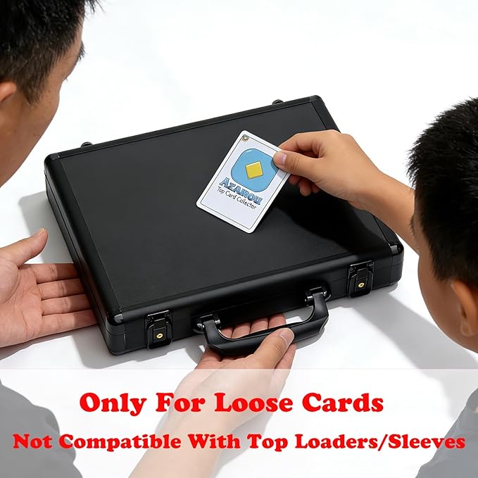 Azamou Premium 9-Pocket Hard Case Card Binder, 450 Cards Capacity for TCG MTG YGO Sports Cards, Sleeve-Free & Not Compatible with Top Loaders/Sleeves (Black – Only for Loose Cards)