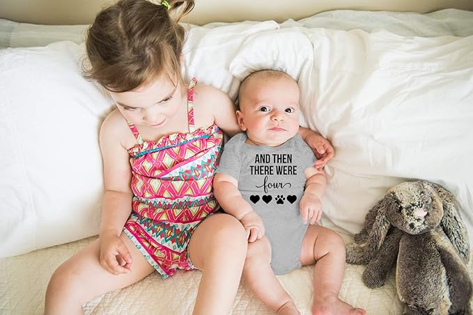 AW Fashions And Then There Were Four Baby Bodysuit Cute Newborn Boy Outfit Funny Baby Romper Girl Clothes