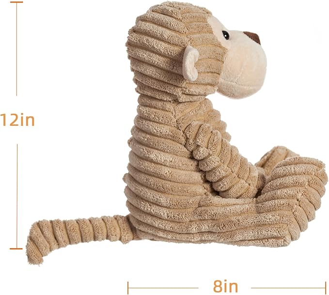 Apricot Lamb Toys Plush Corduroy Monkey Stuffed Animal Soft Cuddly Perfect for Child (Medium, 12 Inches)