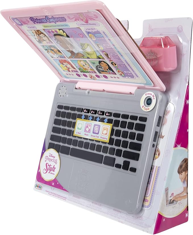 Disney Princess Style Collection Laptop with Phrases, Sound Effects & Music! Girls Toy Pretend Laptop