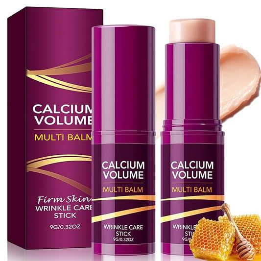 Calcium Multi Balm Stick, 2PCS Calcium Volume Multi Balm, All In One Collagen Wrinkle Stick For Face Eye Neck Lip Treatment Balm, Collagen Moisturing, Firming Skin, Anti-Aging For All Skin Type (2)