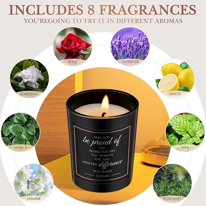 MTLEE 16 Pack Scented Candles Gifts Set Aromatherapy Soy Wax Candles Bulk Scented for Women Men Birthday Bath Yoga Family Gatherings Festive(Inspirational,Black)