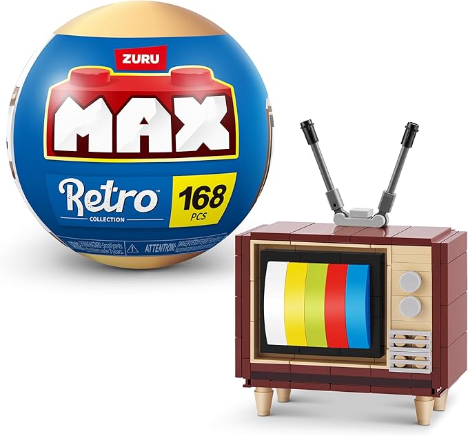 MAX Premium Retro Building Bricks Collection (Television) by ZURU, Building Bricks for Teens, Adults and Collectors. Build, Collect and Display Your Ultimate Collection of Retro Technology!