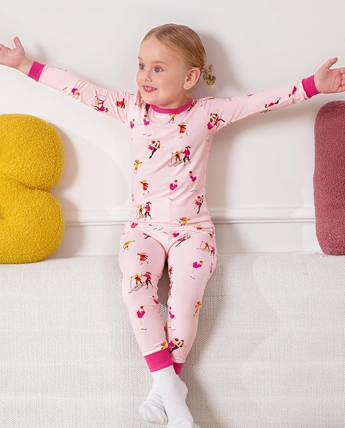 Bamboo Viscose Toddler Girls Kids Pajamas Unicorn Mermaid Pjs Long Sleeve Snug fit 12M-8Y 2pcs Soft Jammies