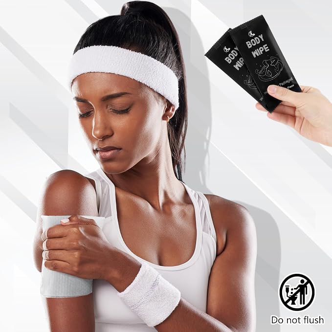 Timgle 200 Pcs Acidified Travel Deodorant Wipes for Women & Men Variety Pack Mini Face and Body Wipes Disposable Individually Wrapped Cleansing for Travel Gym(Black Background)