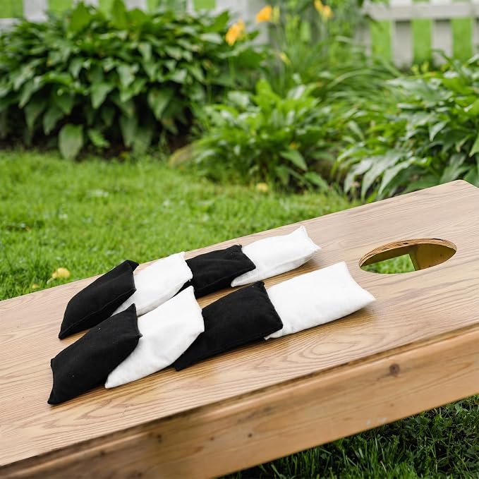 Set of 8 Regulation Cornhole Bags Double Sided, Weather Resistant Bean Bags for Cornhole Toss Game, Corn Hole Beans Bags with Tote Bag