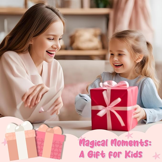R HORSE Kid Apron and Chef Hat Set 2Pcs Adjustable Children Light Pink Kitchen Toddler Apron for Girls, Role Play Chef Toy Cooking Baking Painting and Training Kits Kid Funny Cooking Birthday Gift