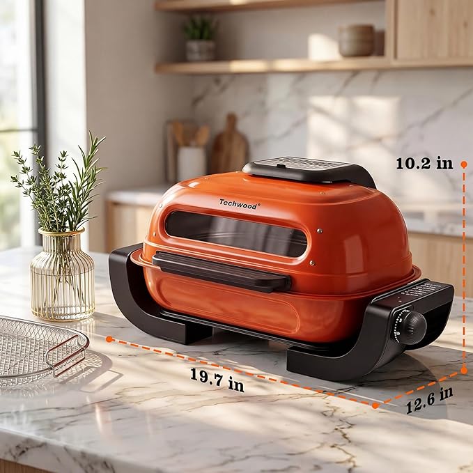 Electric Roaster Oven, Techwood 1300W Fish Roaster Korean BBQ 3-in-1 Electric Indoor Grill with Timer Control Knob, Double Sided Heating, Roast, Toast, Grill & More for Parties & Everyday Meals