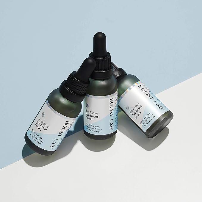 BOOST LAB Bio-Active Eye Reset Serum for Women & Men- Fights Dark Circles, Wrinkles, Lines & Puffy Eye Bags – Re-Energize Skin & Revitalize Eyes - Paraben, Sulphate, & Fragrance Free - 30 ml (1 fl oz)
