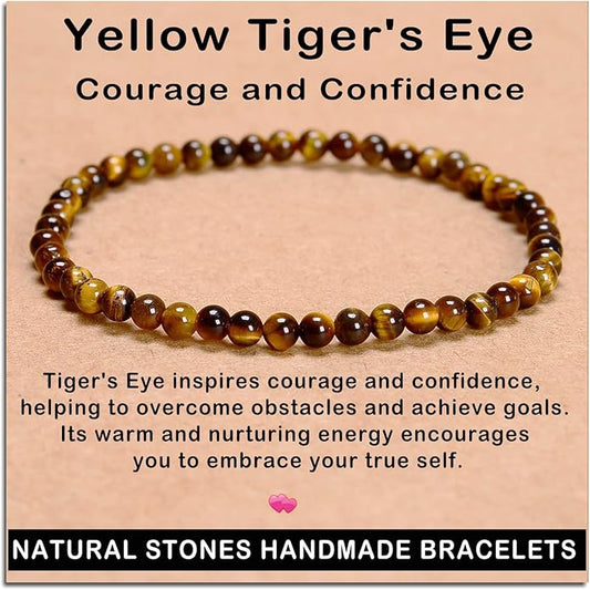 AD Beads Handmade Gemstone Stretch Elastic Bracelet Crystal Healing Reiki Nature's Beauty and Spiritual Essence Unisex