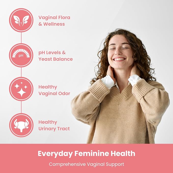 Vaginal Probiotics for Women pH Balance | 50 Billion CFU Womens Probiotic + Cranberry Pills for Vaginal Health, Healthy Odor, Yeast, Urinary Tract | Vegan Women's Probiotics and Prebiotics Supplement
