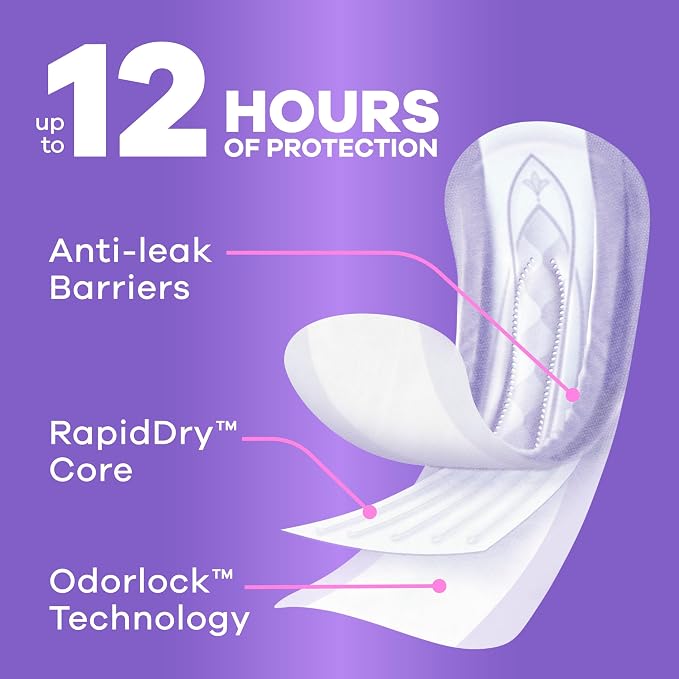 Always Discreet Adult Incontinence Pads for Women, Drier, 4 Drop Regular Length, Moderate Absorbency, Pads for Bladder Control Management, Bladder Leaks, & Postpartum Pads, 198ct