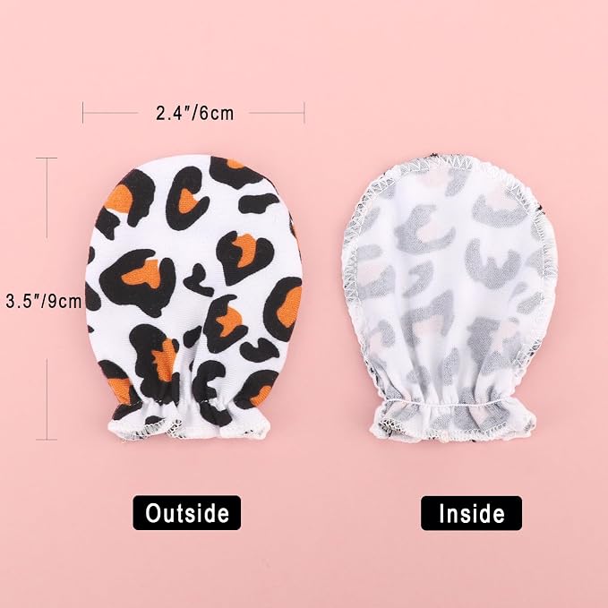 BQUBO Newborn Infant Toddler Mittens No Scratch Cotton Elastic Wrist Gloves Hypoallergenic for 0-6 Months Baby Boys Girls