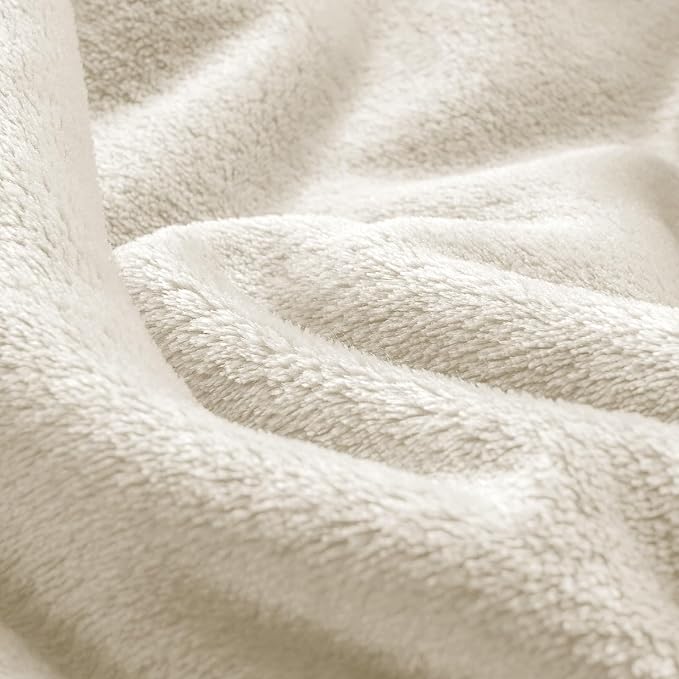 BEDELITE Fleece Blanket Soft Plush Oversized Bed Blanket Cream 120"x120" | Ultra Soft Plush Fleece, Lightweight Warmth, All Season Comfort, Fade Resistant, Machine Washable, Perfect for Sharing