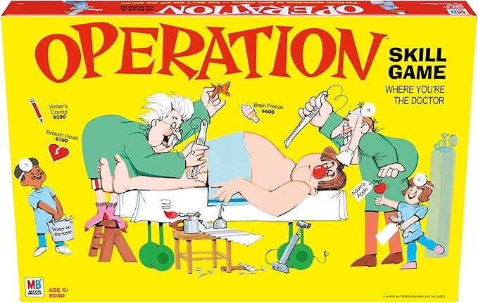 Operation Electronic Board Game, Family Games for Kids Ages 6+, Kids Board Games for 1+ Players, Funny Games for Kids, Kids Gifts (Amazon Exclusive)