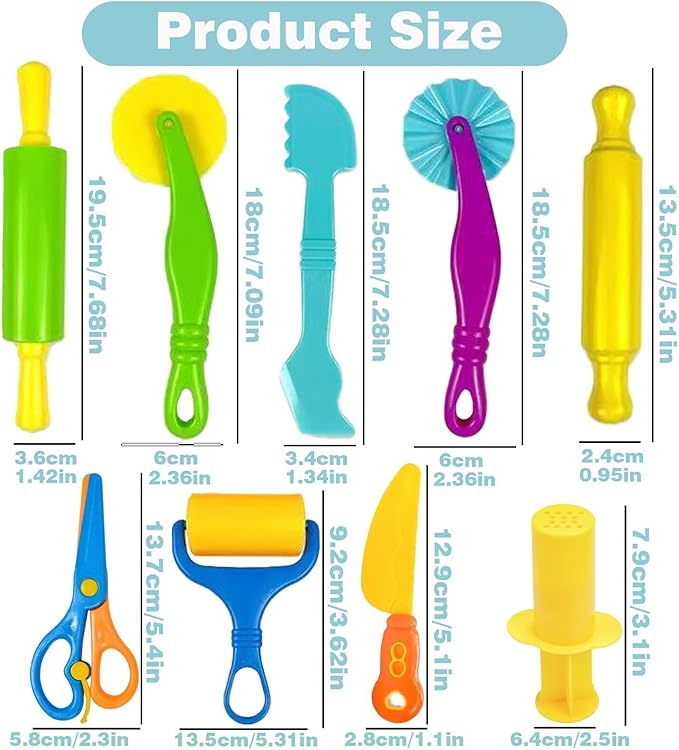 Unleash Creativity with 14 Pcs Play Dough Tools Sets Dough Accessories.Ideal as a Gift for Kids Aged 3-4-8 Years