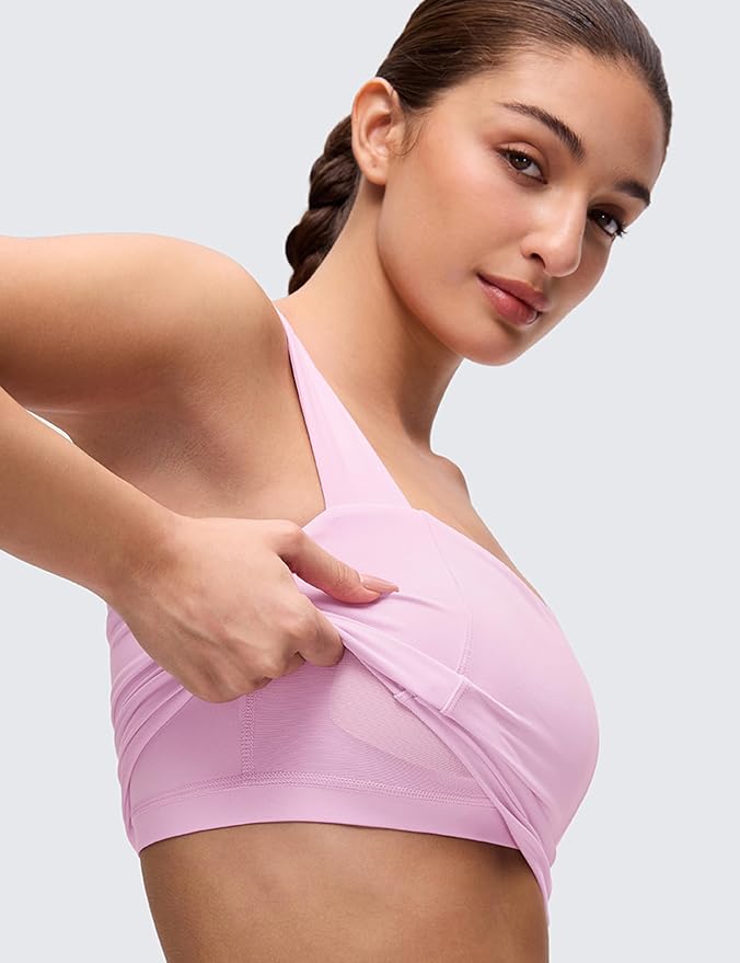 CRZ YOGA Butterluxe Wide Straps Square Neck Crop Tank Tops for Women - Padded Workout Yoga Longline Sports Bras