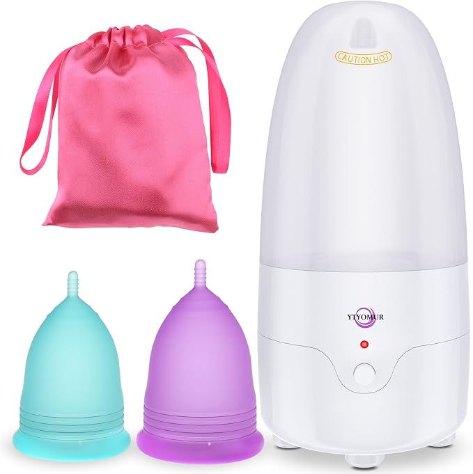 Menstrual Cup Kit, YTYOMUR Menstrual Cup Set with Two Reusble Period Cups, Compact Design - Easy to Hide to Avoid Embarrassment, Travel Friendly