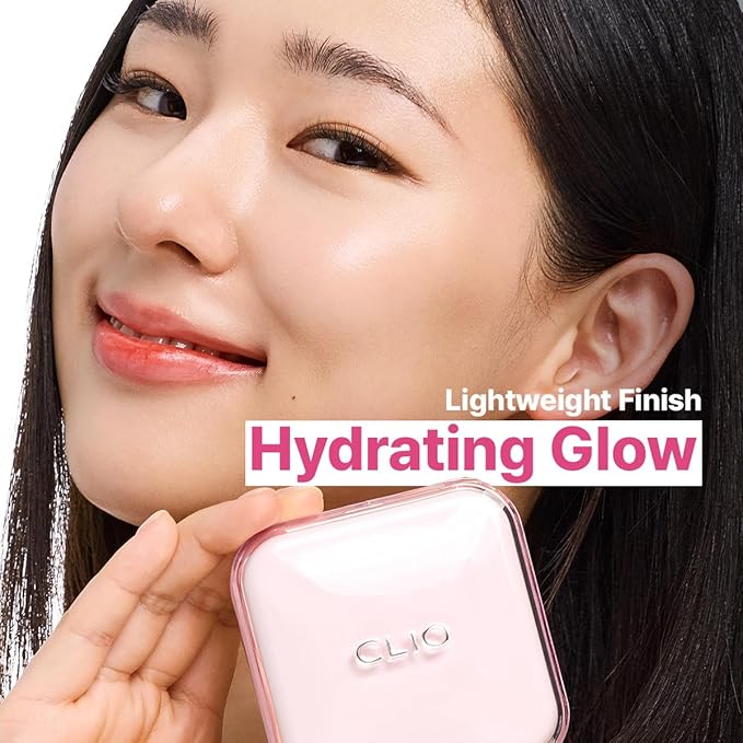 CLIO Kill Cover Mesh Glow Essential Cushion Foundation, Buildable Ultra-Fit Coverage with Glow Finish, Long-Lasting Hydration, Natural Cover for Radiant Skin, Korean Foundation (19N PORCELAIN)