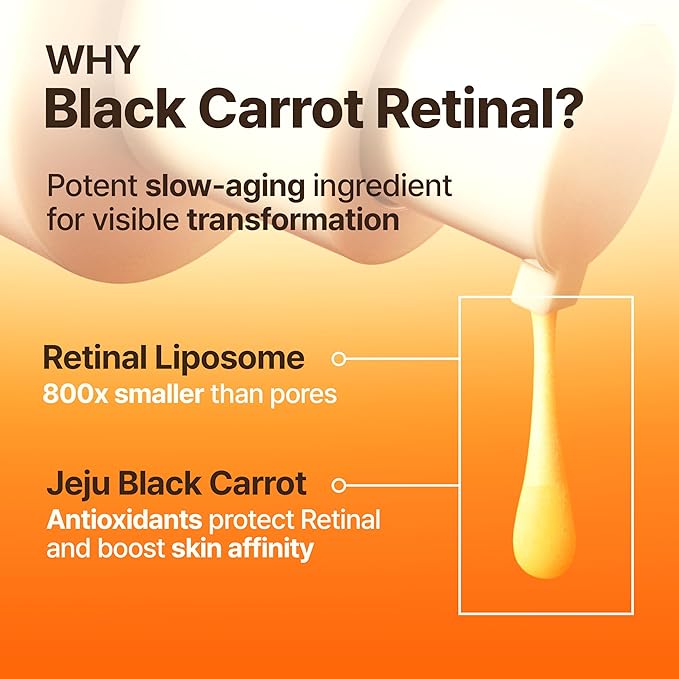 GOODAL Black Carrot VITA-A Retinal Intense Serum 8.0, Wrinkle Retinol Plumping Ampoule, Dark Spot Correcting Glow Serum, Pore Minimizing & Tightening, for Sensitive Skin, Korean Skincare, 0.68 Fl Oz