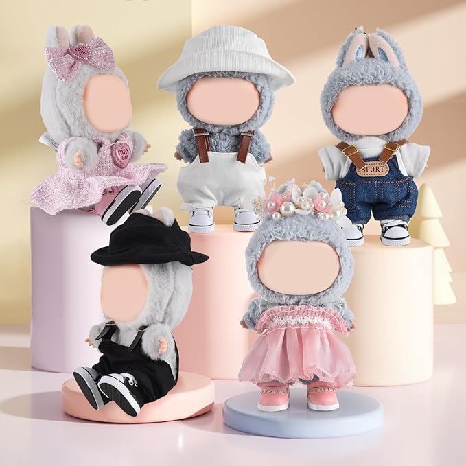 2025 New Version Doll Shoes, 1 Pair Premium White Laces Shoes, Perfect Match for bubu Clothes, Shoes for 15&17cm Doll Accessories
