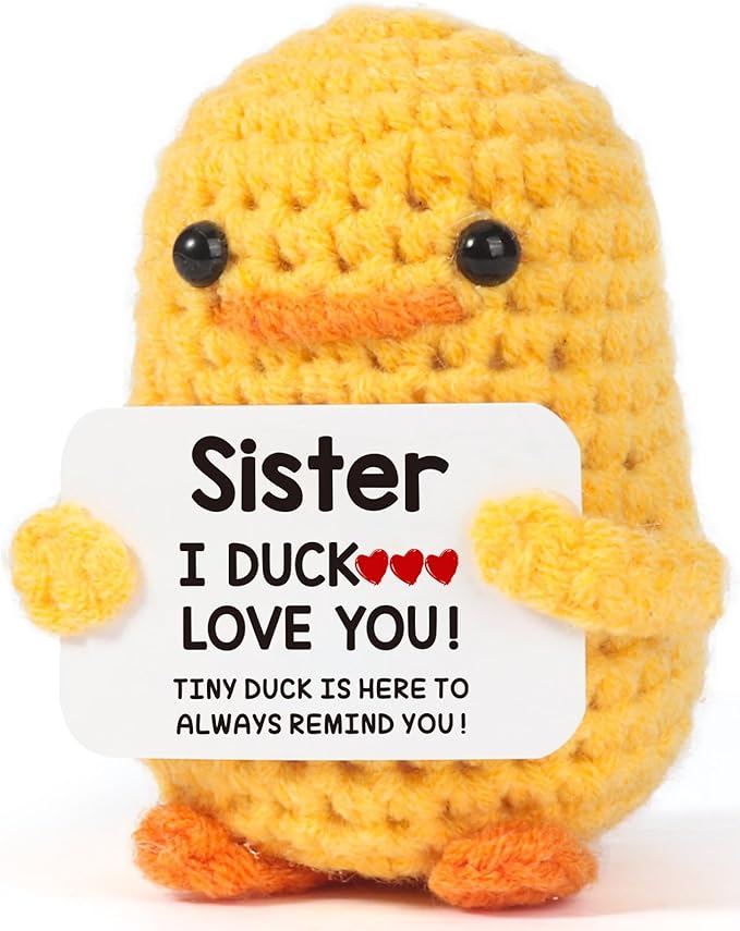 MBL Sister Gifts for Birthday Mothers Day - Handmade Funny Cute Small Duck Christmas Stocking Stuffers Xmas Holiday Graduation Present for Sisters Sis Big Little Soul Sister