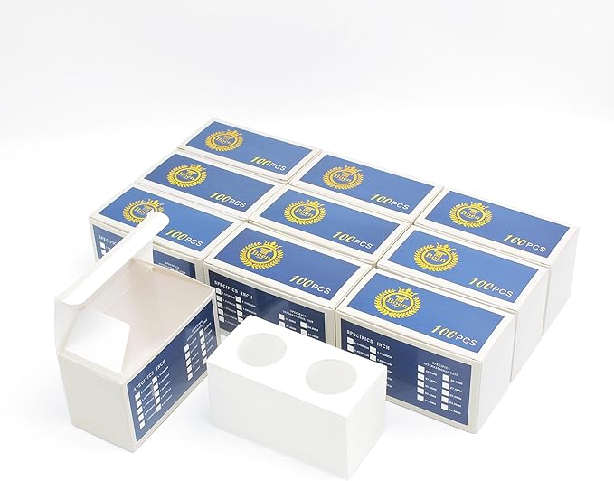 Boen 1000Pcs 31.5mm（1.24inch）Coin Flips Suitable for Half Dollar Coins Coin Holders for Colletors The Coin Collection Supplies The Coin Cardboard Coin Flips for Coin Collection.