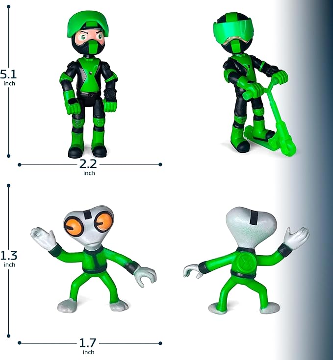 Toysvill Inspired by Cartoons Action Figures - Set of 11 Toys [Grey Matter, Rath, Slapback, Hot Shot, Armored, Shock Rock, Vilgax, Rustbug Ben, Humungousaur, Omni Enhanced Overflow]
