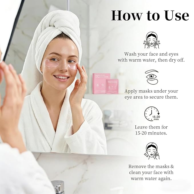 16 Pairs Instalift Pdrn & Collagen Eye Patches，Instant Anti-Wrinkle Eye Mask for Dark Circles & Puffy Eyes，Hydrogel Undereye Patches with Hyaluronic Acid，Quick Fix & Long-Term Care – (2)