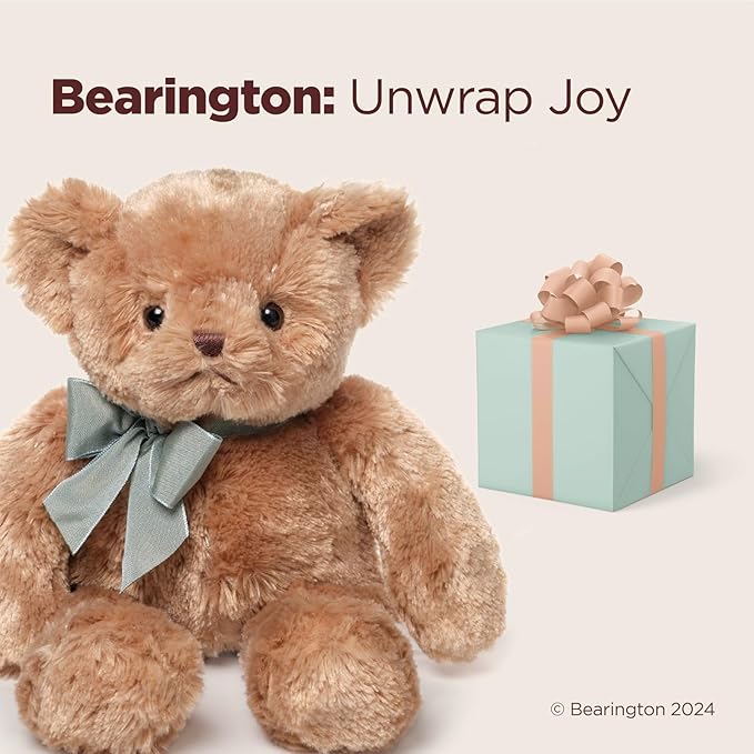 Bearington Baby Gus The Brown Teddy Bear Plush, 13 Inch Bear Stuffed Animal