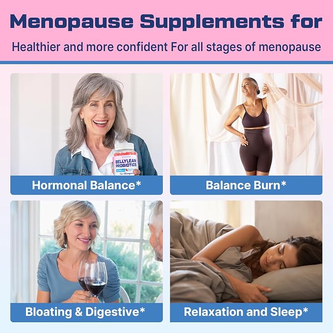 Menopause Supplements for Women Gummies, 16-in-1 Probiotic, Black Cohosh & Ashwagandha for Menopause Relief, Hot Flashes, Hormone Harmony, Mood Swings, Belly Burner* & Gut, Sugar-Free - 60 Gummies