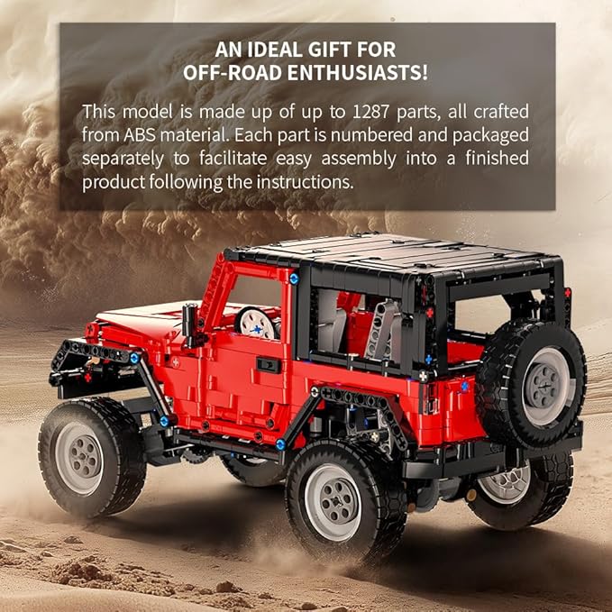 RiceBlock Off-Road Vehicle Model Building Setfor Adult Challenging, Car Building Toys Boys Aged 8 and Above, 1287 Pieces