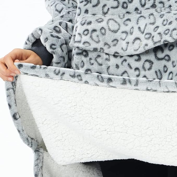Krifey Wearable Blanket Hoodie, Oversized Sherpa Hooded as Birthday Gifts for Mom Women Girlfriend Men, Cozy Sweatshirt with Giant Pocket