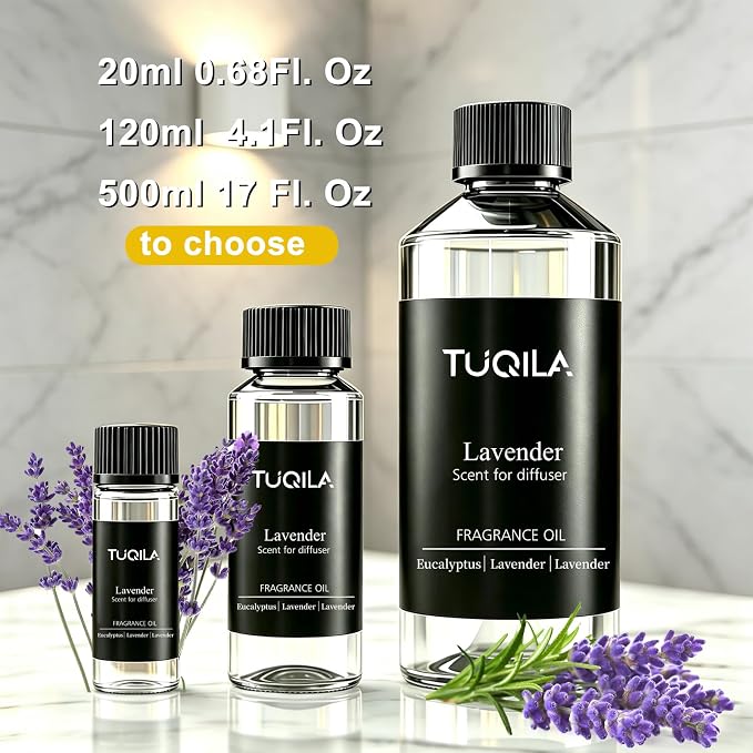 Lavender Oil Essential Oil for Waterless Diffuser 120ml, Eucalyptus Sage & Anise Scent Oils, Dual Action Aromatherapy for Relaxation Clear Breathing