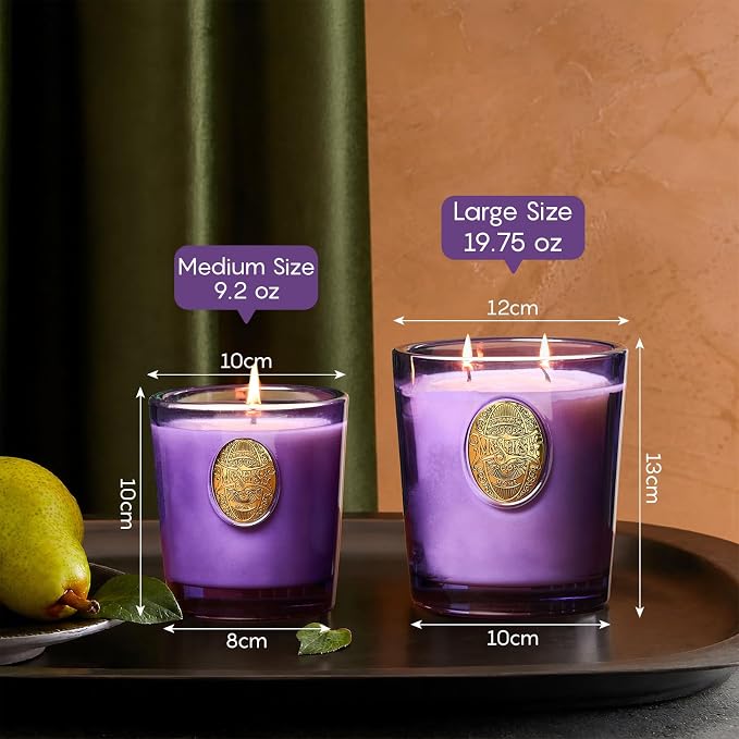 M&SENSE Large Two-Wick Strong Soy Candle | Berry Rose & Purple |19.8 oz, 120H Burn Time | Luxury Scented Candle for Relaxation, Gifting, Home Décor | Ideal for Bedroom, Office, Party Ambiance