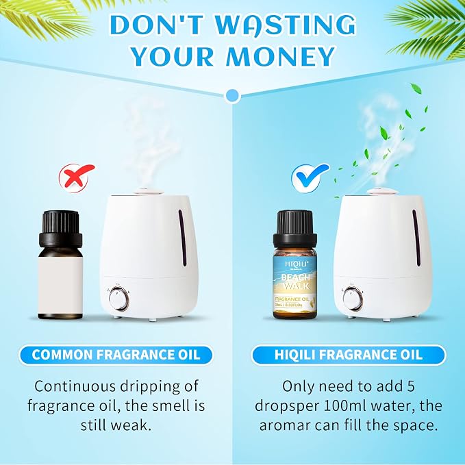 HIQILI Fragrance Oil, Gold Coast 6x10ml for Candle Scents Making, Scented Oils for Soy Candles Soap Slime Aromatherapy Diffuser, Premium Grade Essential Oil Set for Christmas Holiday