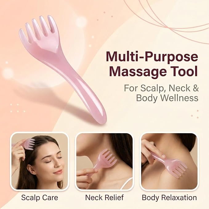 2Pcs Scalp Massager, Manual Five Claw Head Massager, Portable Handheld Resin Gua Sha Comb for Scalp Massage, Hair Growth, Neck Shoulder Relaxation