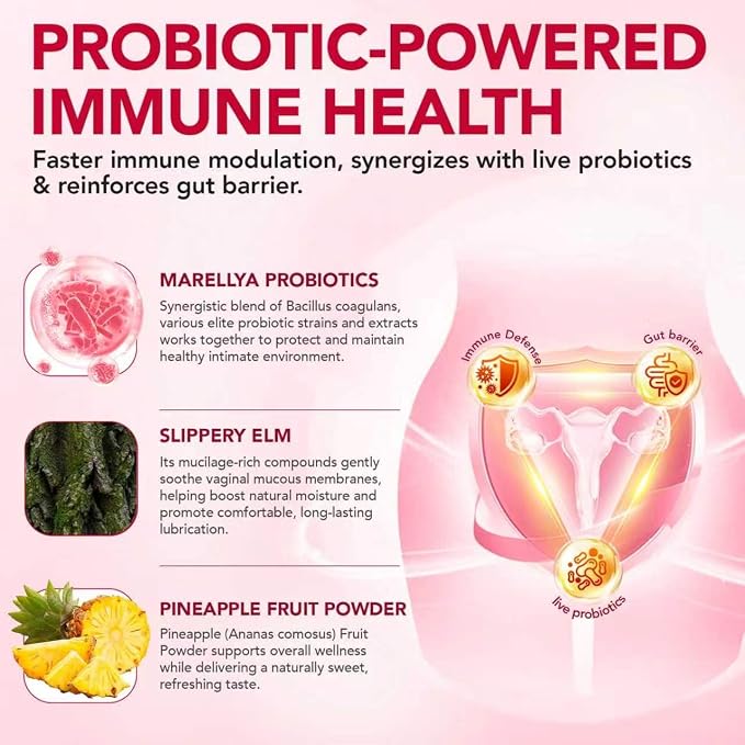 Vaginal Probiotic Gummies for Women - pH Balance, Odor Control, Feminine & Urinary Health - 11-in-1 5 Strains 6 Billion CFU with Cranberry & Prebiotic - Pineapple Flavor, 60 Gummies