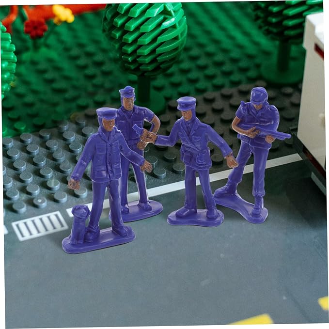 50Pcs Realistic Policeman Toy Figures for Sand Table Decoration - Miniature Police Character Models for Desktop Adornment and Micro Landscape Ornaments