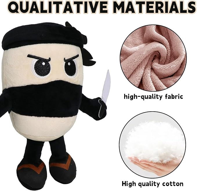 Italian Brainrot Plush, 9.8inch Cappuccino Assassino,Cute Stuffed Figure Doll for Kids and Adults Inspired Plush Toy