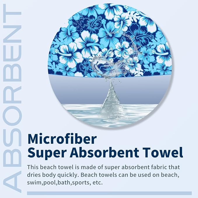 2 Pack Microfiber Thin Beach Towel Lightweight 71x32 Oversized Extra Large Sand Free Towels Quick Dry for Travel Pool Yoga Gym Sports Beach Accessories Vacation Essential Gift