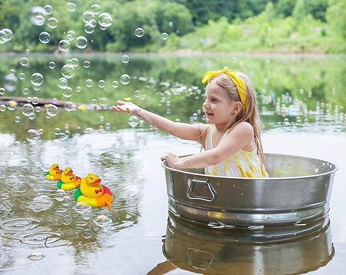 Duck Tubing Floating Bath Toys Mold Free No Holes Bathtub Float Play Connecting Rings with Ducks for Baby Toddlers and Kids
