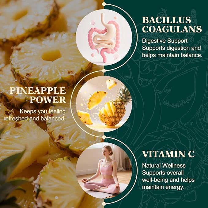 Women’s Daily Probiotic Gummies – Feminine Balance & pH Support – Vegan, Gluten-Free – Pineapple Flavor – 60 Gummies (30 Servings)