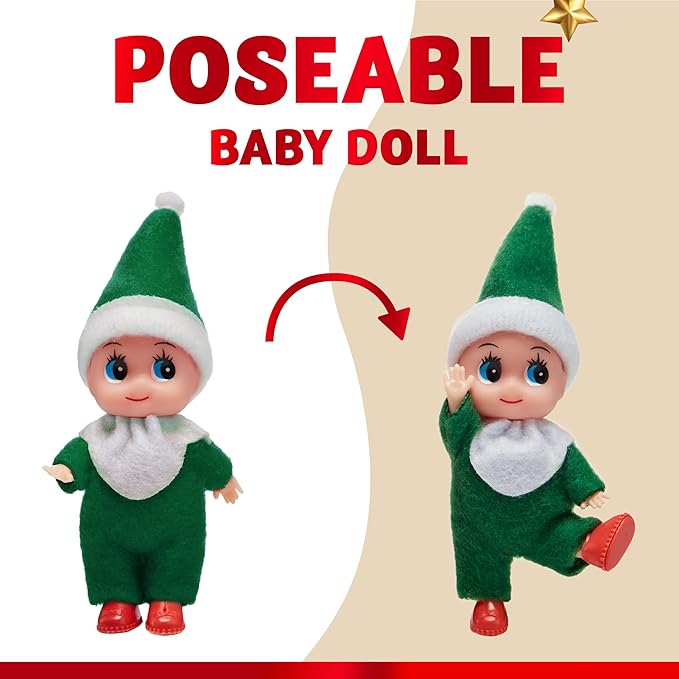 JOYIN 2 Pcs Christmas Elf Plush Doll Tiny Soft Plush Toy Doll for Kids Accessories Party Favors Xmas Party Supplies Christmas Decor, Xmas Gift