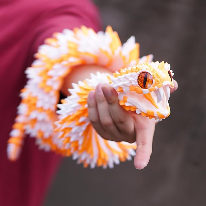 Super Large 3D Printed snake with a movable mouth,47.4inch,Flexible Realistic Articulated Animal Fidget Toys,Mystery Figurines Gifts ,Executive Desk Décor and Festival Collectible (WO 47.4inch)